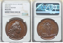 Louis XIV bronze "Peace of Rijswijk" Medal 1697-Dated MS64 Brown NGC, Divo-274. 41mm. By J. Mauger. LUDOVICUS MAGNUS REX CHRISTIANISSIMUS Bust right /...