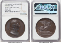 Napoleon bronze "Battle of Montenotte" Medal 1796-Dated MS64 Brown NGC, Julius-491. 41mm. By Gaubard and Jeuffroy. Bust right // Victory flying over E...