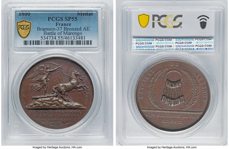 Napoleon bronzed Specimen "Battle of Marengo" Medal 1800 SP55 PCGS, Bram-37. 41m...