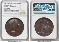 Napoleon bronze "Public Instruction" Medal 1802-Dated MS66 Brown NGC, Bram-214. 38.5mm. By Andrieu. Commemorating the Organization of Public Education...