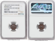Napoleon bronze "Negotiations with Britain" Medal 1803-Dated MS67 Brown NGC, Bram-267. 14mm. Denon as mintmaster. ARME POUR LA PAIX Head right wearing...