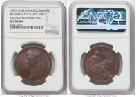Napoleon bronze "Failed Assassination" Medal 1803-Dated MS66 Brown NGC, Bram-275. 34mm. By N. Brenet. Bare head left // A LA FORTUNE CONSERVATRICE For...