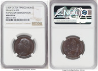 Napoleon bronze "Coronation" Medal 1804-Dated MS67 Brown NGC, Bram-325. 26mm. By Droz and Galle. NAPOLEON EMPEREUR Laureate bust left // Politician an...