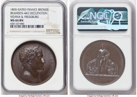 Napoleon bronze "Occupation of Vienna & Pressburg" Medal 1805-Dated MS66 Brown NGC, Bram-443. 40mm. By Galle and Andrieu. NAPOLEON EMP ET ROI Laureate...