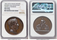 Napoleon bronze "Occupation of Vienna & Pressburg" Medal 1805-Dated MS64 Brown NGC, Bram-443. 40mm. By Galle and Andrieu. NAPOLEON EMP ET ROI Laureate...