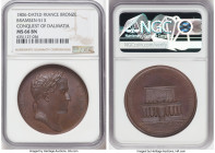 Napoleon bronze "Conquest of Dalmatia" Medal 1806-Dated MS66 Brown NGC, Bram-513. 40mm. By Andrieu and Brenet. NAPOLEON EMP ET ROI Laureate head right...