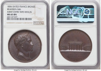 Napoleon bronze "Army Entry into Berlin" Medal 1806-Dated MS65 Brown NGC, Bram-546. 40mm. By Andrieu and Jaley. NAPOLEON EMP ET ROI Laureate head righ...