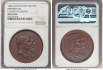 Napoleon bronze "Levying of Saxony" Medal 1806-Dated MS65 Brown NGC, Bram-551, Julius-1621. 40mm. By Andrieu. NAPOLEON EMP CHARLEMAGNE EMP AN M DCCC V...