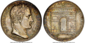 Napoleon silver "Arc de Triomphe" Medal 1806-Dated MS64 NGC, Bram-1961. 26mm. Edge: LAMP. By Montagny. Commemorating the completion of the Arc de Trio...