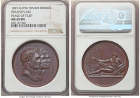 Napoleon bronze "Peace of Tilsit" Medal 1807-Dated MS65 Brown NGC, Bram-640. 40mm. By Andrieu and Droz. NAPOLEON ALEXANDRE I F GUILLAUME III Three jug...