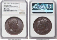 Napoleon bronze "Rome Returns to France" Medal 1809-Dated MS67 Brown NGC, Bram-849. 40.5mm. By Andrieu and Depaulis. NAPOLEON EMP ET ROI Laureate head...