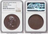 Napoleon bronze "Frederic Auguste Visit" Medal 1809-Dated MS66 Brown NGC, Bram-883. 41mm. By Andrieu. FREDERIC AUGUSTE ROI DE SAXE Bust right // S M /...