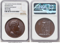 Napoleon bronze "Desaix Monument" Medal 1810-Dated MS67 Brown NGC, Bram-976. 40mm. By Andrieu and Brenet. NAPOLEON EMP ET ROI Laureate head right // S...
