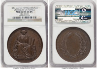 Louis Philippe bronze "University of France" Medal 1840-Dated MS65 Brown NGC, 45.4mm. By E. Farochon. UNIVERSITE DE FRANCE Allegory of Justice seated ...