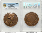 "Claude Bernard" bronze Specimen Medal 1879 SP63 Brown PCGS, 67mm. Incuse edge inscription. By A. Borrel. Commemorating the death of French physiologi...