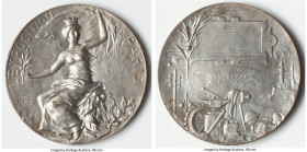 Republic silvered bronze "Paris Universal Exposition" Medal 1900 UNC, Paris mint, 53mm. 70.72gm. Edge: BRONZE (cornucopia). By Georges Lemaire. L'EXPO...
