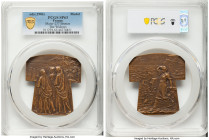 Republic bronze "The Widows" Specimen Plaque ND (c. 1906) SP63 PCGS, Paris mint. Maier-237. 69 x 76mm. Edge: cornucopia BRONZE. Five veiled widows wal...