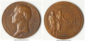 Republic bronze "Woodrow Wilson" Medal 1919 UNC, 68mm. 139.44gm. By L. Bottée. WOODROW WILSON PRESIDENT Bust of Woodrow Wilson facing left // LA CHAMB...