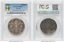 Prussia. Wilhelm II silver Specimen "History of the Taler" Medal 1904 SP65 PCGS, Marienburg-7211. 33mm. Past Taler designs featuring Friedrich the Gre...