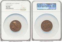 Mary bronze "Pope Julius III - Return of England to the Papal Church" Restrike Medal Anno V (1554)-Dated MS64 Brown NGC, cf. MI-70/15 (for prototype),...