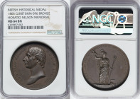 George III bronze "Horatio Nelson Memorial" 1805 MS64 Brown NGC, BHM-596. 41mm. By Webb and Droz. Commemorating the Battle of Trafalgar. ADM VISC NELS...