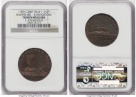 Hampshire. John Pinkerton "Basingstoke Canal" 1/2 Penny Token 1789 MS63 Brown NGC, D&H-1. Engrailed edge. BASINGSTOKE CANAL Barge on water; in exergue...