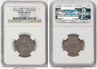 Hampshire. I. M. Stephens "Portsmith" Shilling Token 1811 MS62 NGC, Davis-33 (RR). Milled edge. LET COMMERCE FLOURISH ISSUED BY I M STEPHENS 1811 Ship...