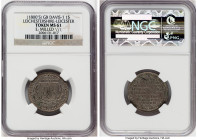 Leichestershire. Leicester silver Shilling Token ND (1800s) MS61 NGC, Davis-1. Milled edge. ONE / SHILLING SILVER TOKEN Coat of arms flanked by olive ...