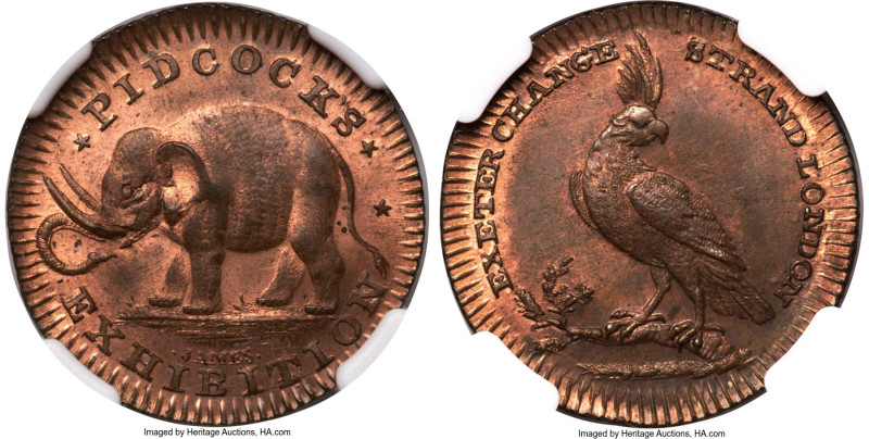 Middlesex. Pidcock's Farthing Token ND (1790s) MS65 Brown NGC, D&H-1067. Milled ...