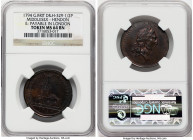 Middlesex. Hendon copper 1/2 Penny Token 1794 MS64 Brown NGC, D&H-329 (R). Edge: PAYABLE IN LONDON. HENDON VALUE ONE HALFPENNY Ruins of a church; in e...