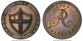 Middlesex. Anderson's "London" 1/2 Penny 1795 MS64 Brown PCGS, D&H-248. Edge: PAYABLE AT THE HOUSE OF PETER ANDERSON LONDON. LONDON CITY TOKEN Shield ...