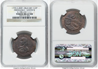 Middlesex. "Eaton's London" 1/2 Penny 1795 MS63 Red and Brown NGC, D&H-301. Milled edge. D I EATON THREE TIMES ACQUITTED OF SEDITION / FRANGAS NON FLE...