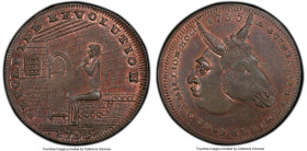 Middlesex. Spence's 1/2 Penny Token 1795 MS63 Brown PCGS, D&H-790b. Plain edge. BEFORE THE REVOLUTION, in exergue: 1795. A man sitting in prison gnawi...