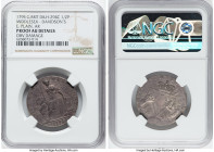 Middlesex. "Davidson's London" silver 1/2 Penny 1795 Proof AU Details (Obverse Damage) NGC, D&H-294c. Plain edge. SISE LANE HALFPENNY A female seated,...