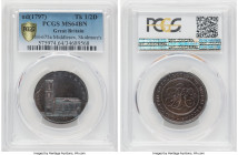 Middlesex. Southwark 1/2 Penny Token ND (1797) MS64 Brown PCGS, D&H-675a. Skidmore's Churches and Gates Series. Plain edge. ST THOMAS SOUTHWARK Cathed...