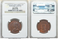 Middlesex. Cooper 1/2 Penny Token ND (1790s) MS65 Red and Brown NGC, D&H-1007b. Political and Social series. Plain edge. W. COOPER AGED 20 YEARS Bust ...