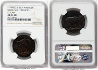 Middlesex. Pidcock's copper 1/2 Penny Token ND (1790s) AU53 Brown NGC, D&H-416b (Scarce). Plain edge. PIDCOCK'S EXHIBITION Elephant left / EXETER CHAN...