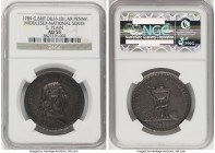 Middlesex. George III silver Penny Token 1789 AU55 NGC, D&H-181. National Series. Plain edge. GEORGIVS III D G MAG BR FR ET HIB REX DROZ F Bust of Geo...