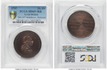 Middlesex. George III Penny Token 1797 MS65+ Red and Brown PCGS, D&H-197 (S). National Series. Plain edge. ATTENDED DIVINE SERVICE AT ST PAULS / GEORG...