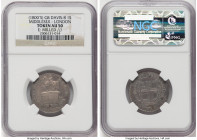 Middlesex. London silver Shilling Token ND (1800s) AU50 NGC, Davis-8. Milled edge. CHARING CROSS Equestrian statue // ONE SHILLING SILVER TOKEN Crest ...