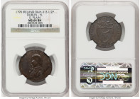 Dublin H copper 1/2 Penny Token 1795 MS64 Brown NGC, D&H-313 (RR). Plain edge. ROBERT ORCHARD bust to left // PAYABLE IN DUBLIN OR BELFAST 1795 H and ...