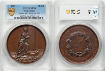 Wilhelm III bronzed Specimen "Tribute at Watersnood" Medal 1861 SP64 PCGS, Dirks-843. 77mm. By S.C. Elion. Personification of Civic resting against a ...