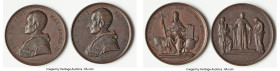 Leo XIII Pair of Uncertified bronze Medals UNC, 1) Medal Anno II (1879), Montenegro-54. 44mm. By F. Bianchi. 2) Medal Anno III (1880), Montenegro-55. ...