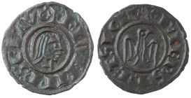 Zecche Italiane. Brindisi. Federico II. 1197-1250. Mezzo denaro del 1243. Mi. Spahr 129. MEC14, 558. MIR 287. D’Andrea Hohenstaufen 163. Peso gr. 0,51...