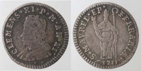 Zecche Italiane. Ferrara. Clemente XI. 1700-1721. Muraiola da 4 baiocchi 1711 AN. XI. Mi. Mun. 241b. Mir. 2363/3. Peso gr. 2,50. Diametro mm. 22,50. q...