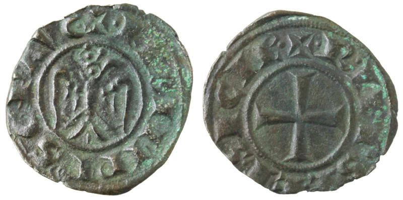 Zecche Italiane. Messina o Brindisi. Federico II. 1197-1250. Denaro del 1244. Aq...