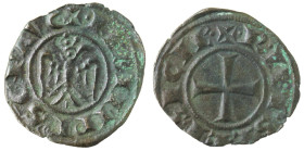 Zecche Italiane. Messina o Brindisi. Federico II. 1197-1250. Denaro del 1244. Aquila testa a destra. Mi. Sp. 130. Peso gr. 0,67. Diametro mm. 17. SPL....