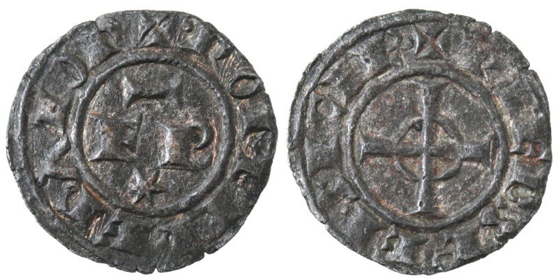 Zecche Italiane. Messina. Federico II. 1197-1250. Denaro del 1247/1248, con FR e...