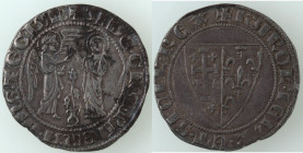 Zecche Italiane. Napoli. Carlo I d'Angiò. 1266-1282. Saluto. Ag. P.R. 2. Peso gr. 3,22. Diametro mm. 24. qSPL. Bella patina. R.  (5822)