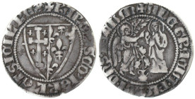 Zecche Italiane. Napoli. Carlo II d'Angio. 1285-1309. Saluto. Ag. P.R. 2. Peso gr. 2,82. diametro mm. 23. qBB. Probabilmente proveniente da montatura....